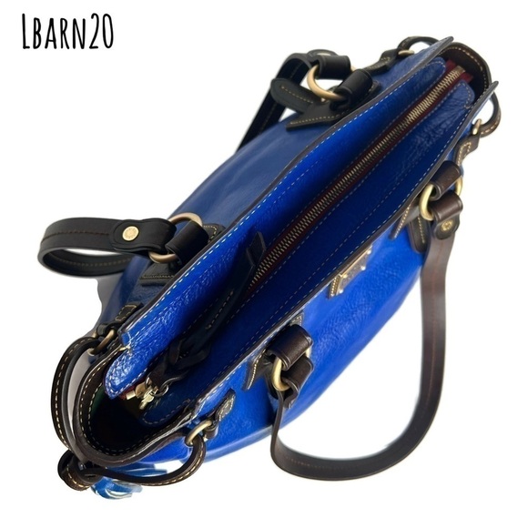 Dooney and Bourke DB Royal Blue Toledo Leather Wing Strap Satchel Florentine Bag - Picture 12 of 14